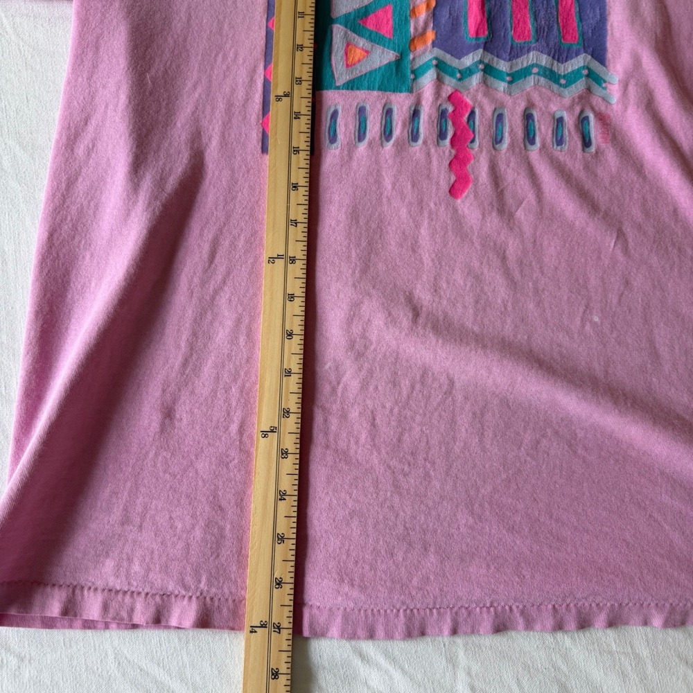 80's Fresh Produce Beach Pink Abstract T-Shirt XL 80s 90s Retro Distressed - Picture 4 of 9